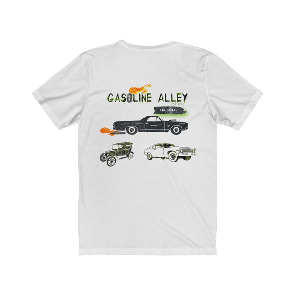 Gasoline Alley (Original) - CARS - Short Sleeve Tee (WHITE)