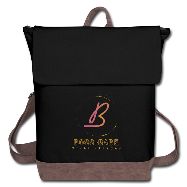 Boss-Babe-of-All-Trades | Canvas Backpack - black/brown